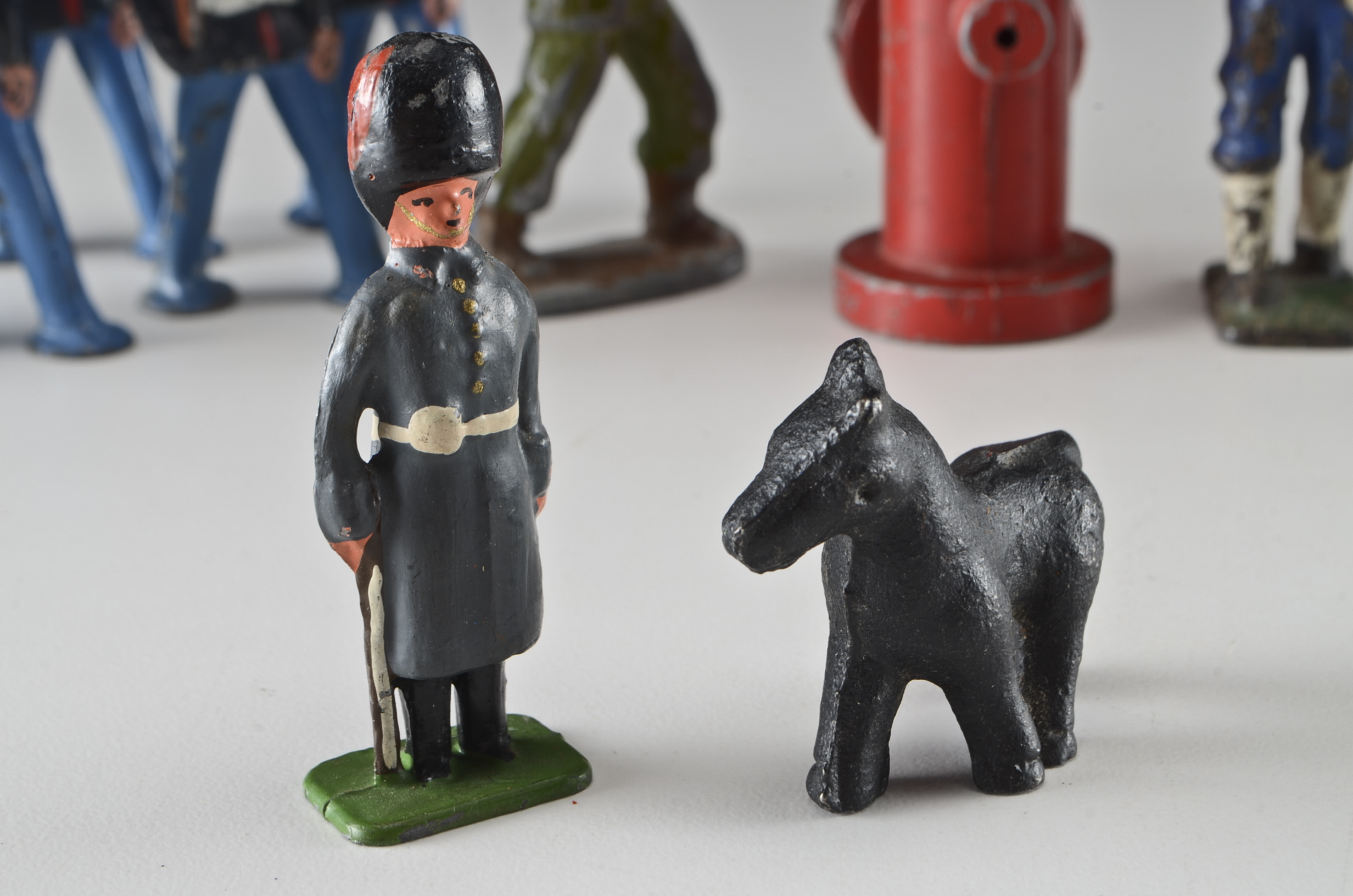 Vintage Cast Metal Toy Soldiers and Die Cast Vehicles