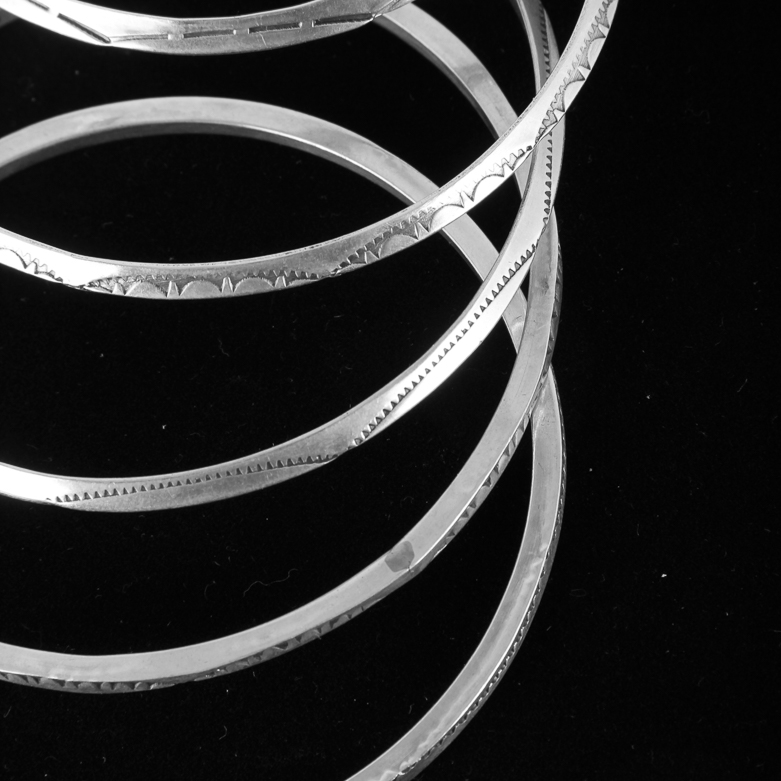 Collection of Tahe Sterling Silver Cuff Bracelets