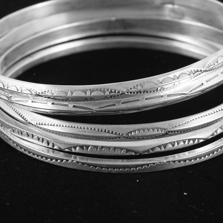 Collection of Tahe Sterling Silver Cuff Bracelets