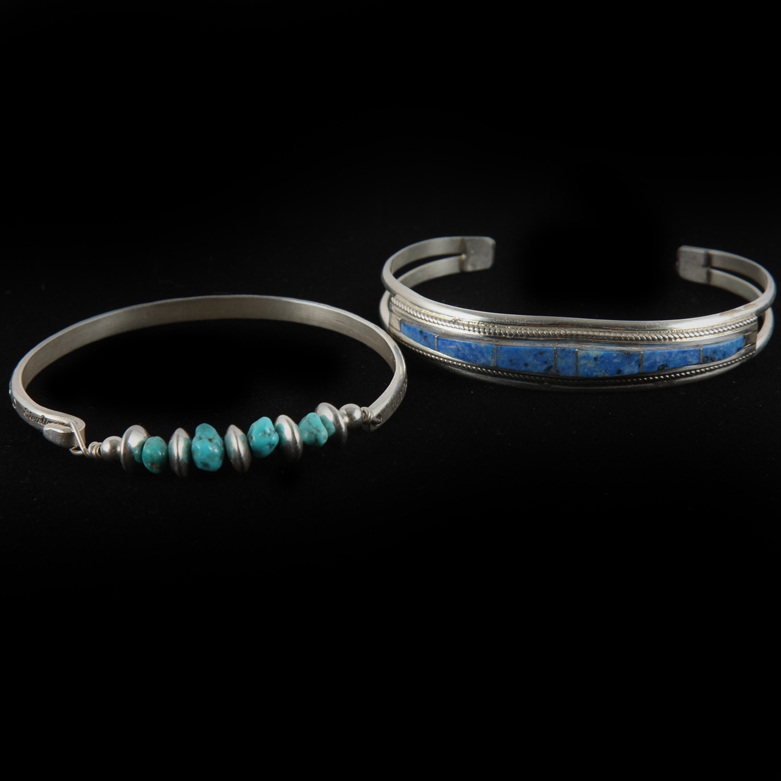 Duo of Sterling Silver Bracelets
