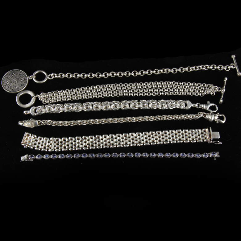Assortment of Sterling Silver Bracelets