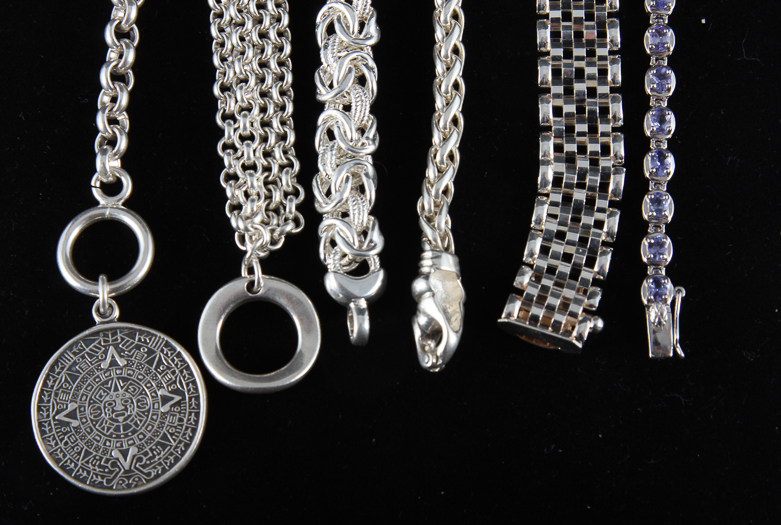Assortment of Sterling Silver Bracelets