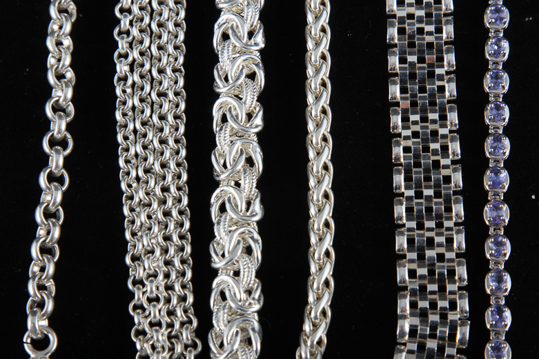 Assortment of Sterling Silver Bracelets