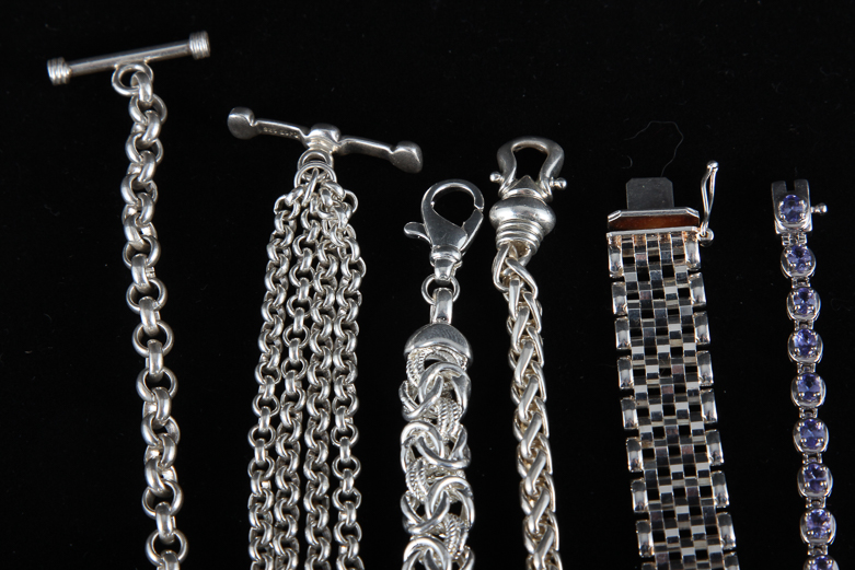 Assortment of Sterling Silver Bracelets
