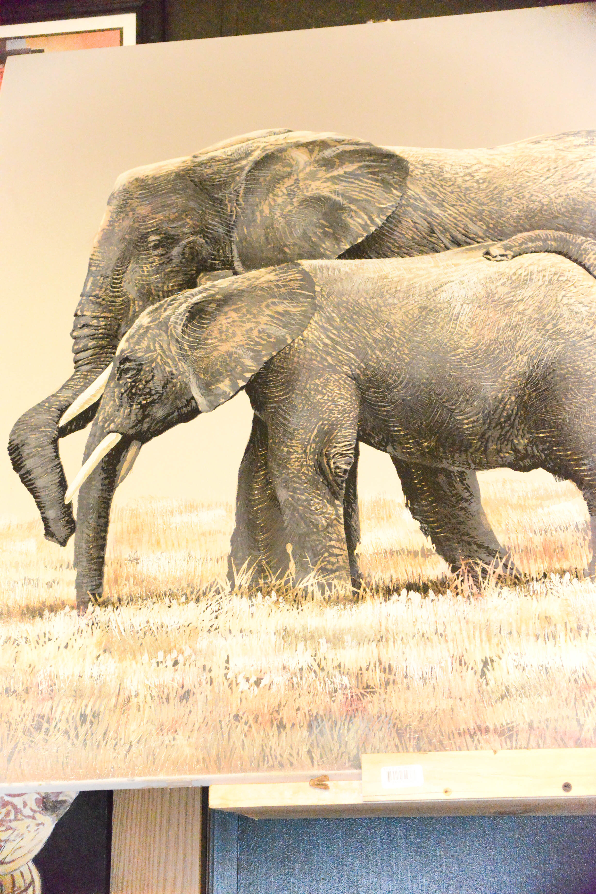 Oil on Canvas Titled "Elephant Walk" signed by Anderson