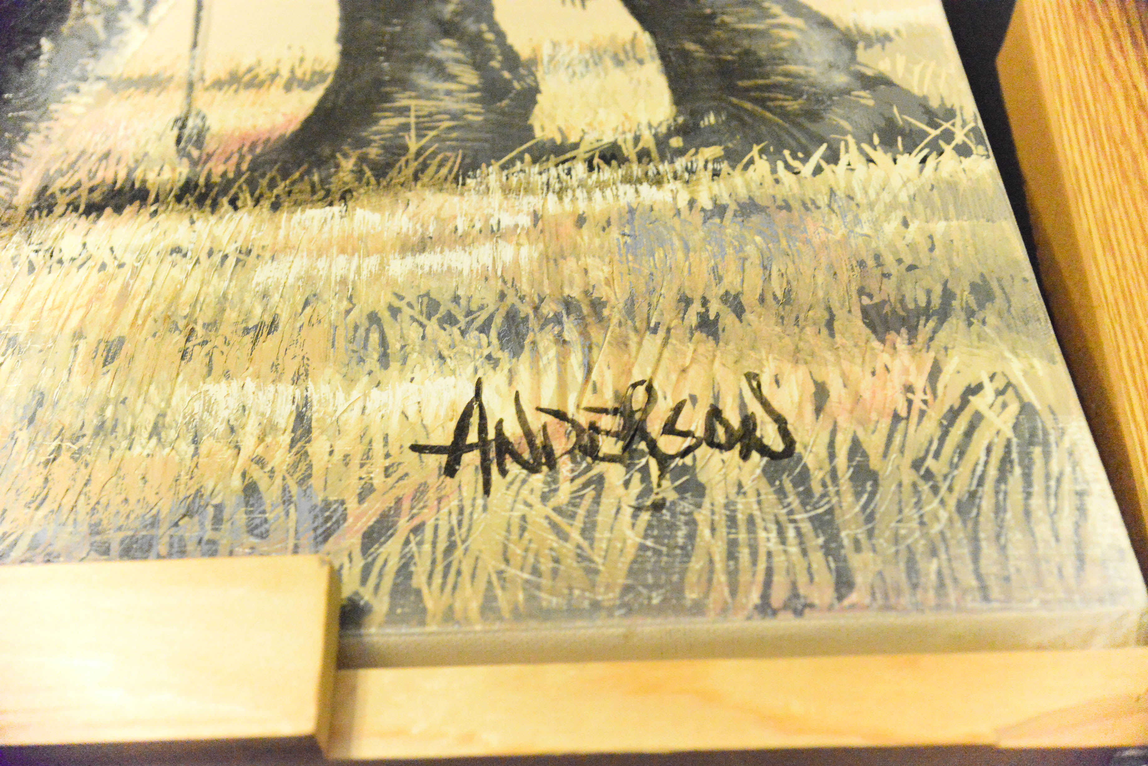 Oil on Canvas Titled "Elephant Walk" signed by Anderson