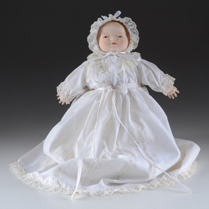 Handmade reproduction Bye-Lo Doll with Christening Dress