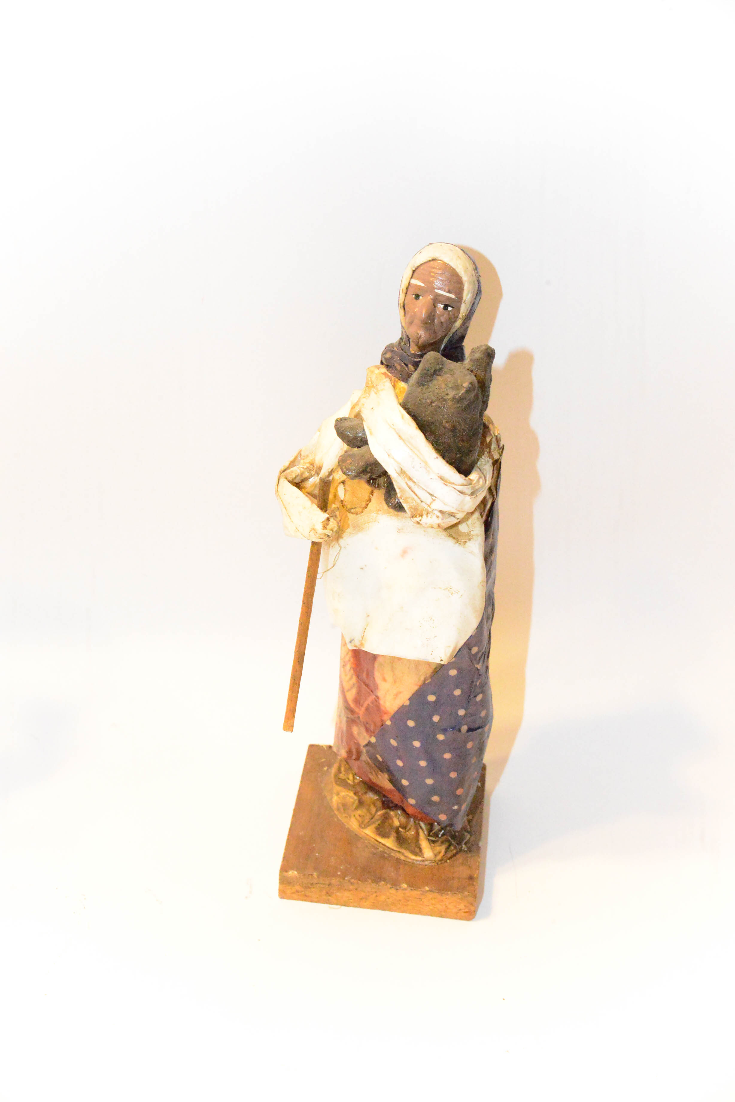 Vintage Folk Art Mexican Paper Mache Peasant Statues