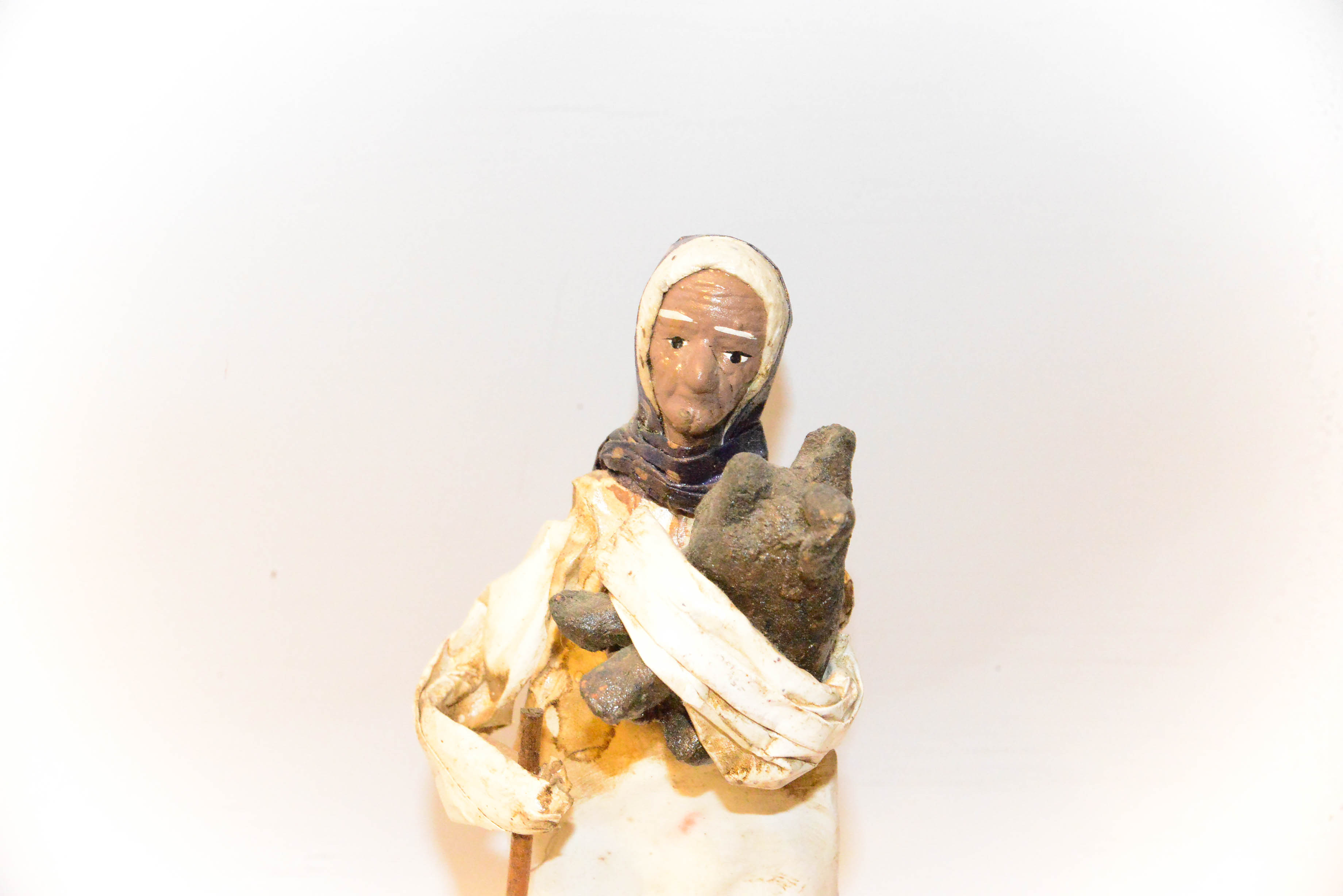 Vintage Folk Art Mexican Paper Mache Peasant Statues