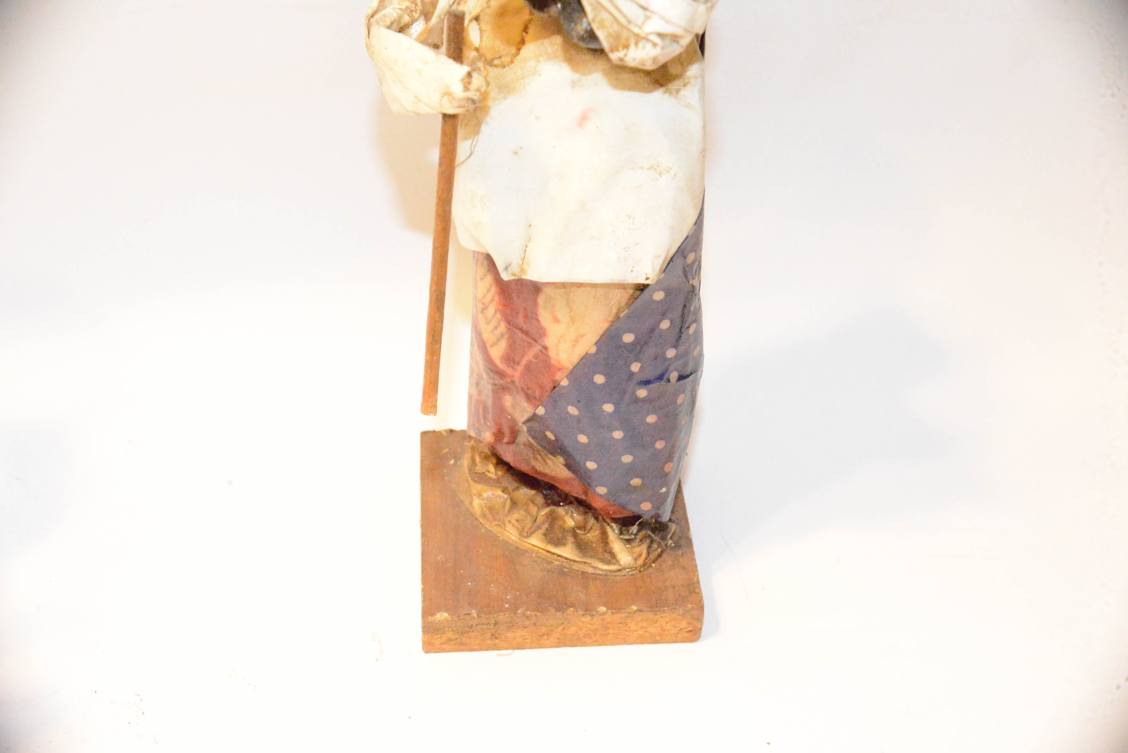 Vintage Folk Art Mexican Paper Mache Peasant Statues