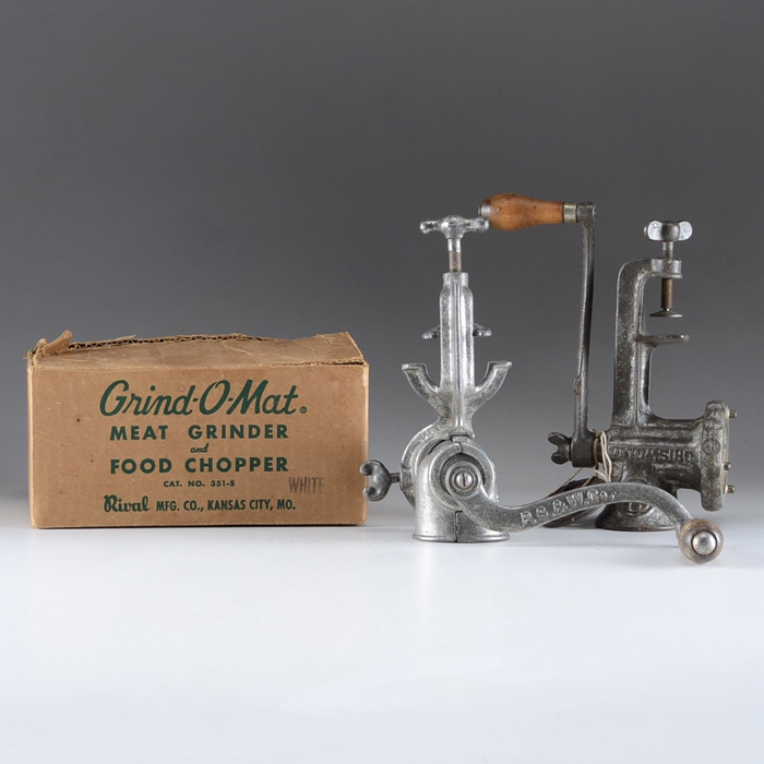 Collection of Three Vintage Meat Grinders