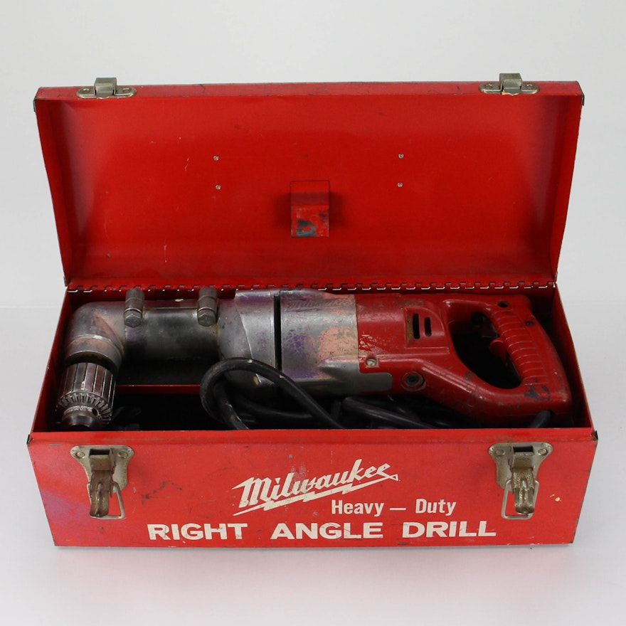 Milwaukee Right Angle Drill with Tool Box