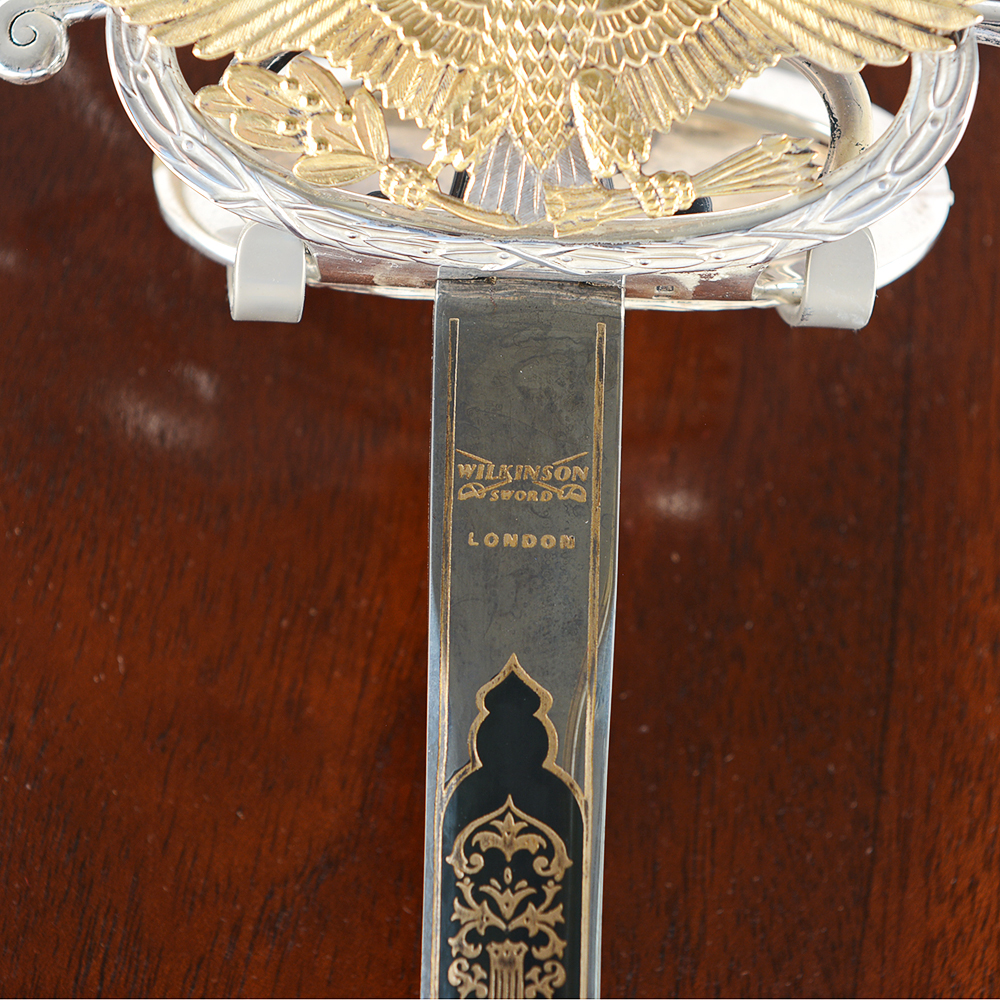 American Independence Sword With Sterling Silver, Diamond, and Sapphire Hilt