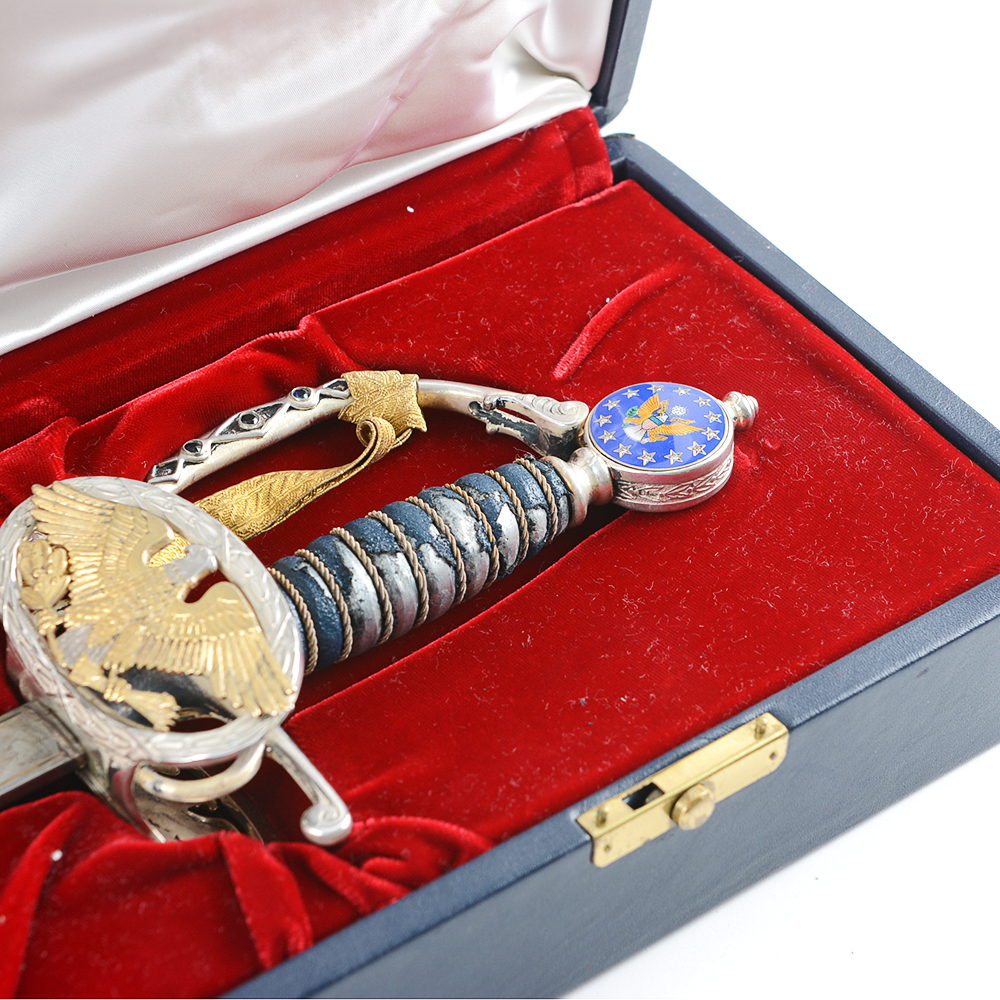 American Independence Sword With Sterling Silver, Diamond, and Sapphire Hilt