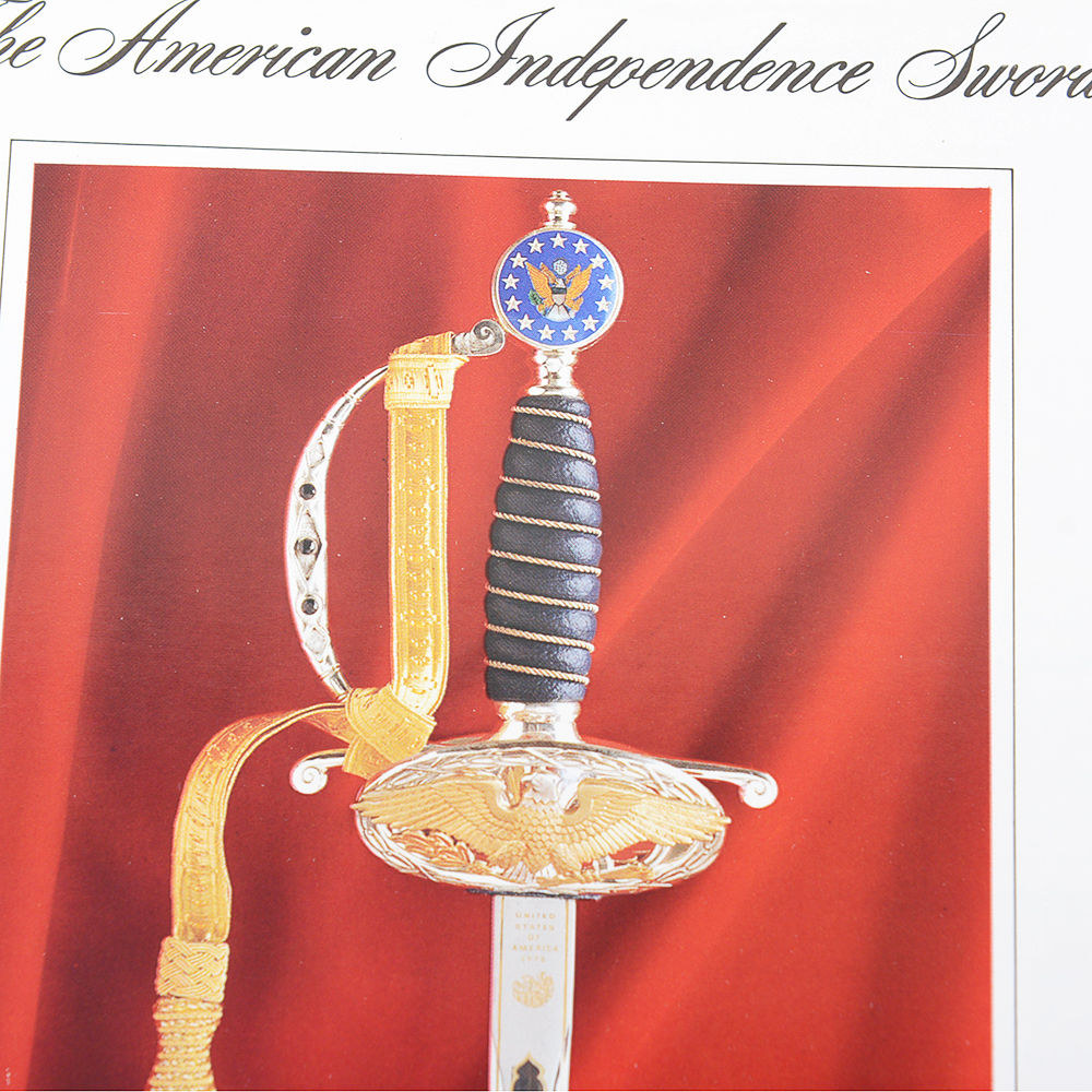 American Independence Sword With Sterling Silver, Diamond, and Sapphire Hilt