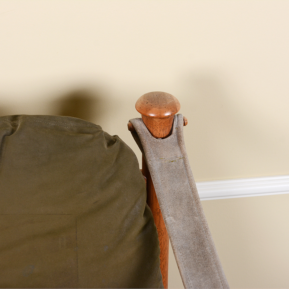 Mid Century Modern Walnut and Leather Safari Chair