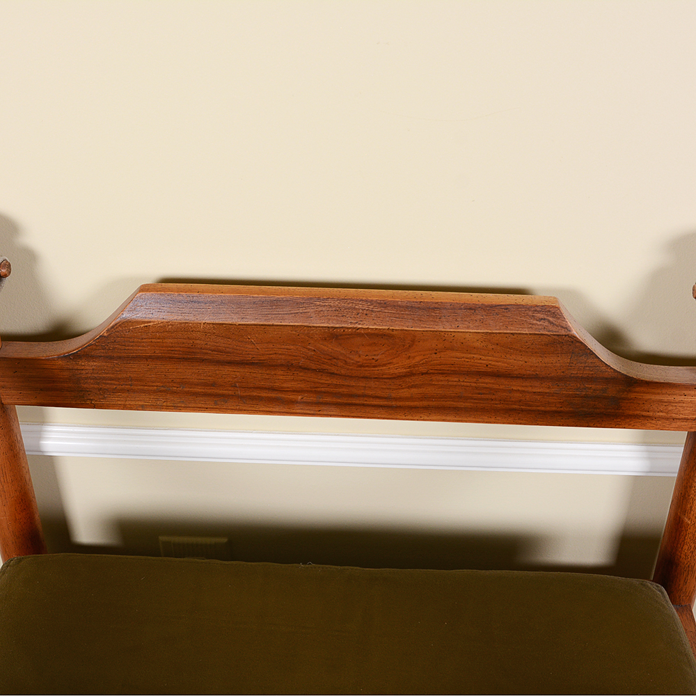 Mid Century Modern Walnut and Leather Safari Chair