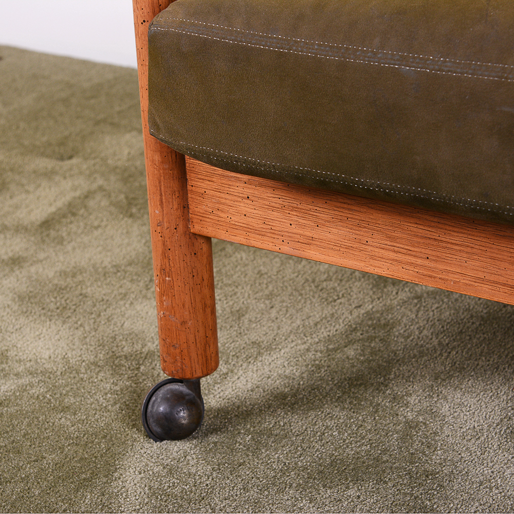 Mid Century Modern Walnut and Leather Safari Chair