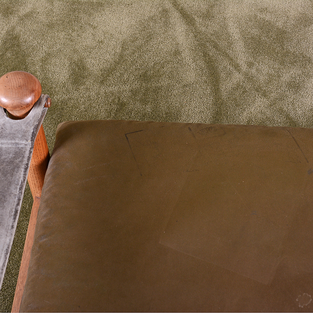 Mid Century Modern Walnut and Leather Safari Chair