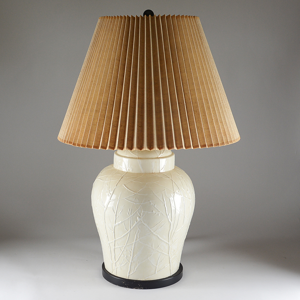 Pair of White Ceramic Table Lamps