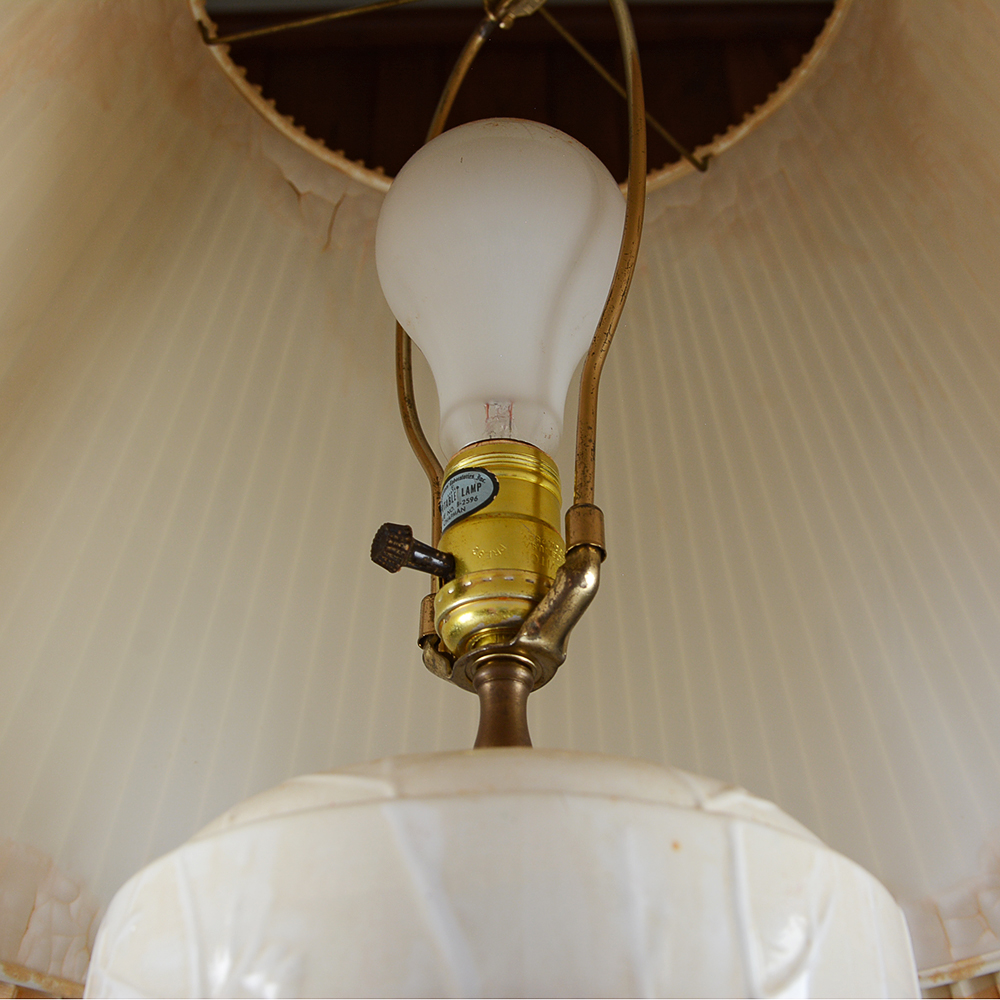 Pair of White Ceramic Table Lamps