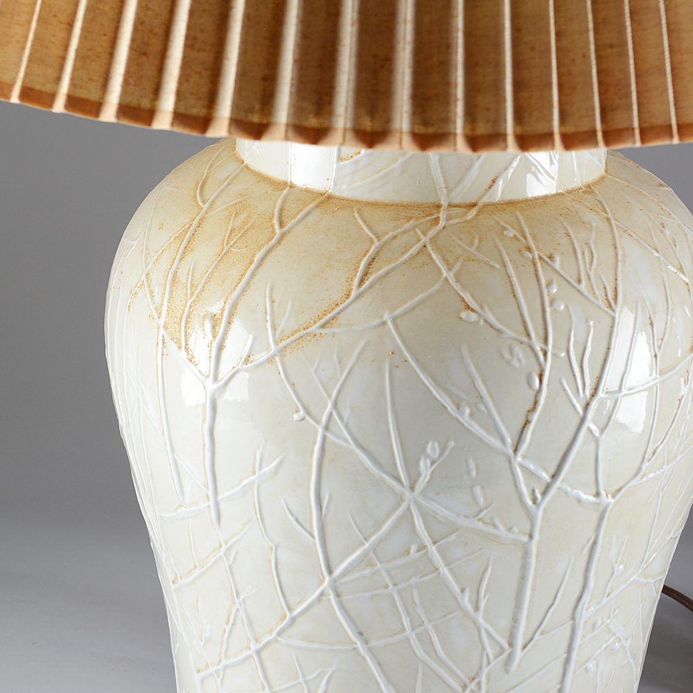 Pair of White Ceramic Table Lamps