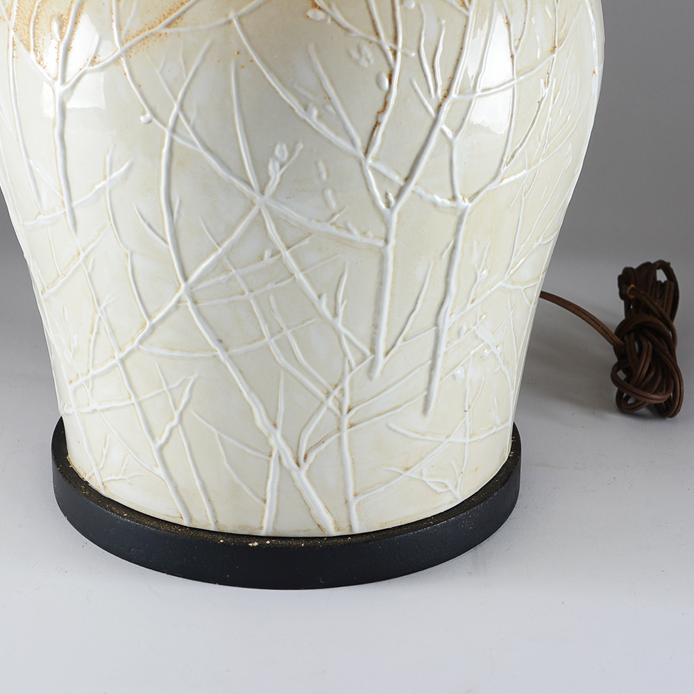 Pair of White Ceramic Table Lamps