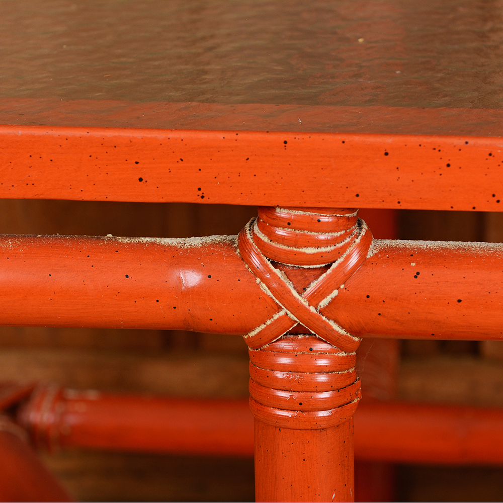 Vintage Three Piece Rattan Occasional Table