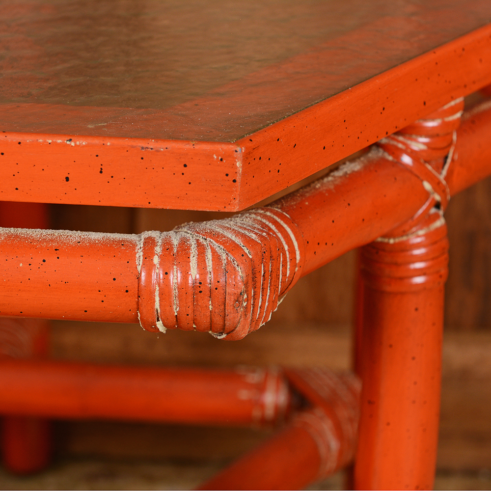 Vintage Three Piece Rattan Occasional Table