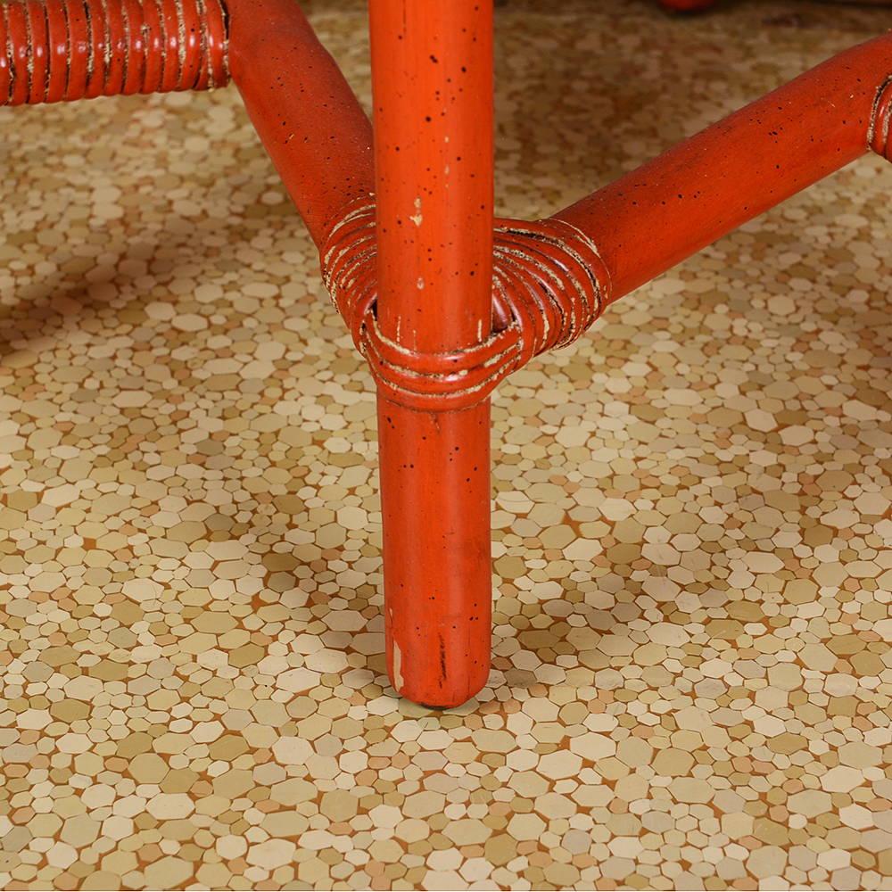 Vintage Three Piece Rattan Occasional Table