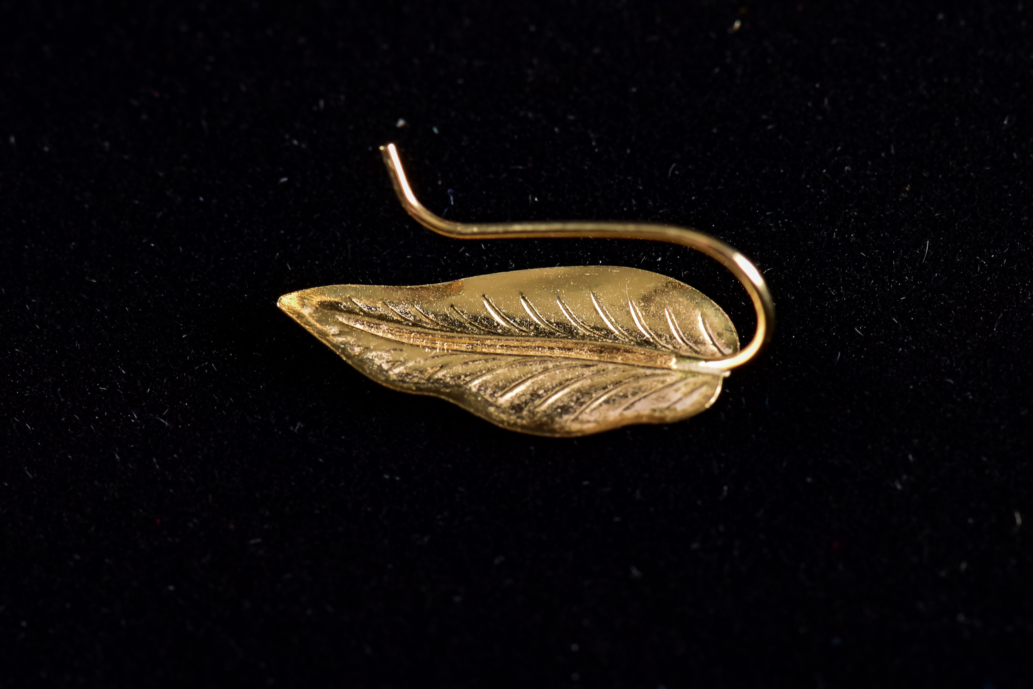 Pair of Gold Leaf-Shaped Earrings