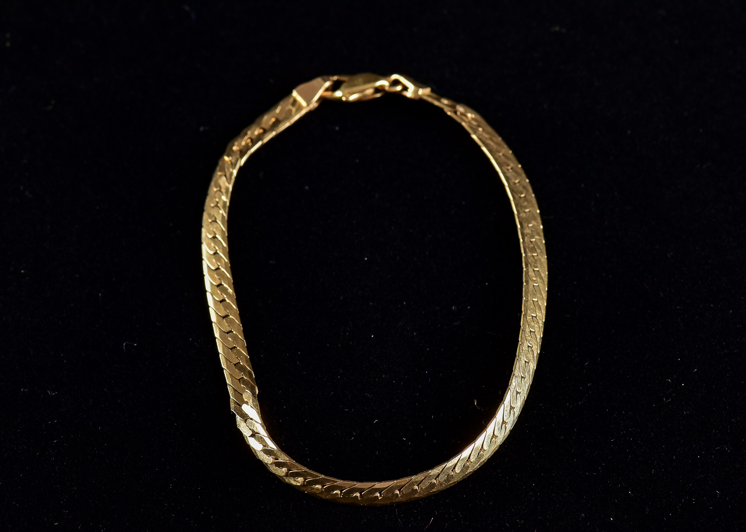 Gold Flat Chain Bracelet