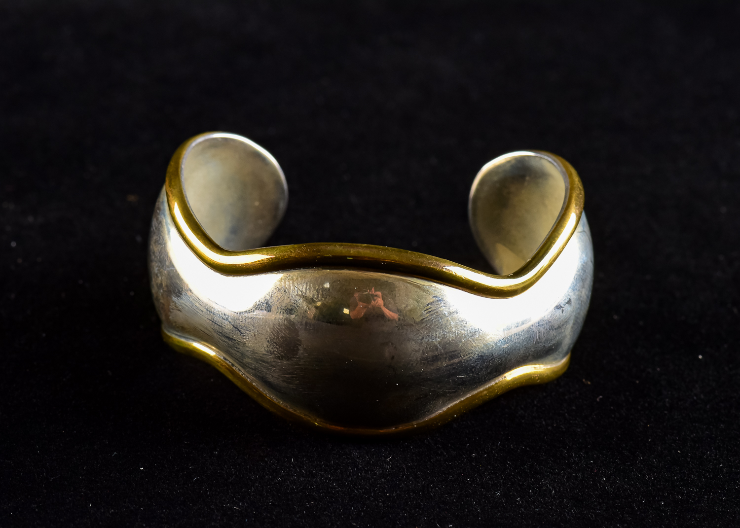 Mexican Sterling Silver and Gold-Tone Cuff Bracelet