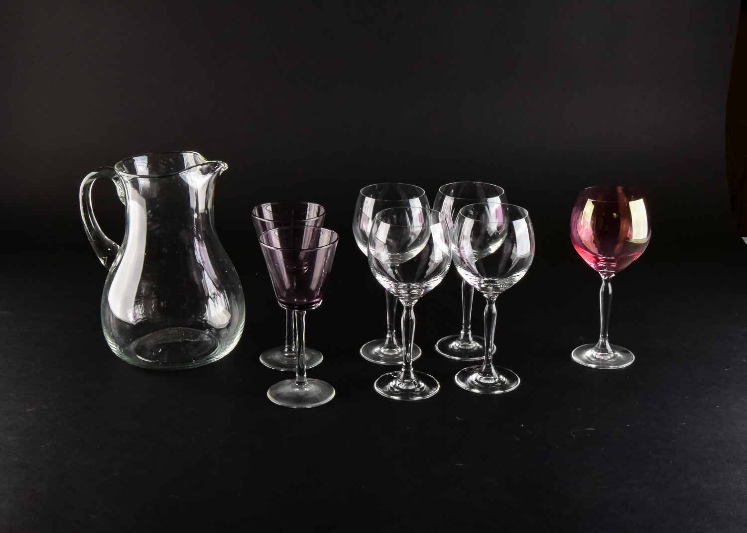 Stemmed Glassware and Pitcher Set