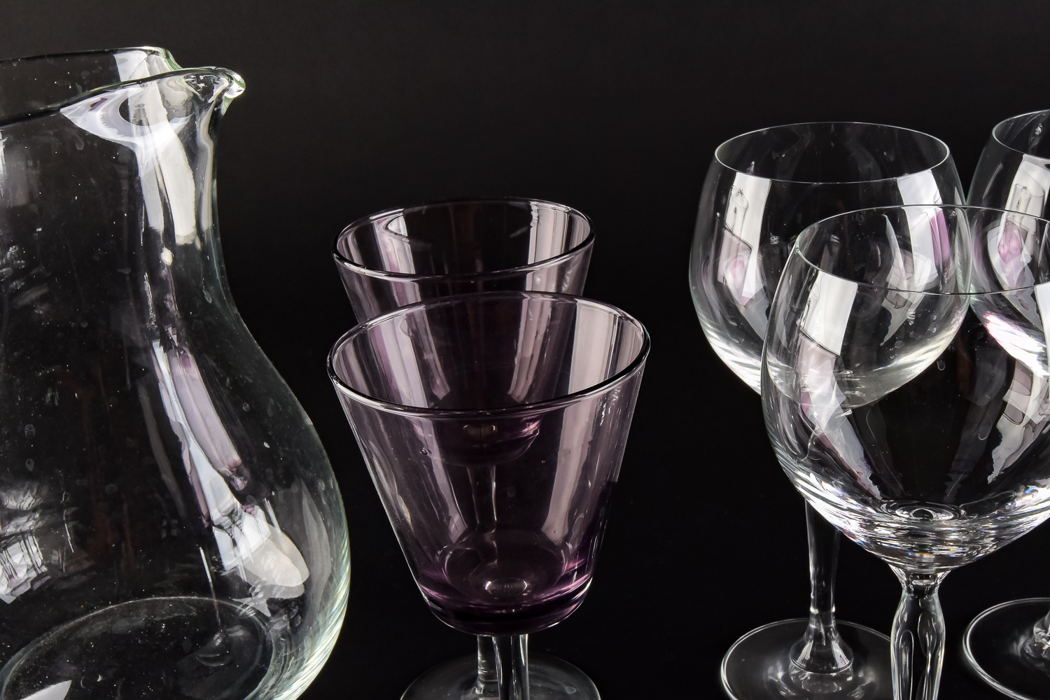 Stemmed Glassware and Pitcher Set