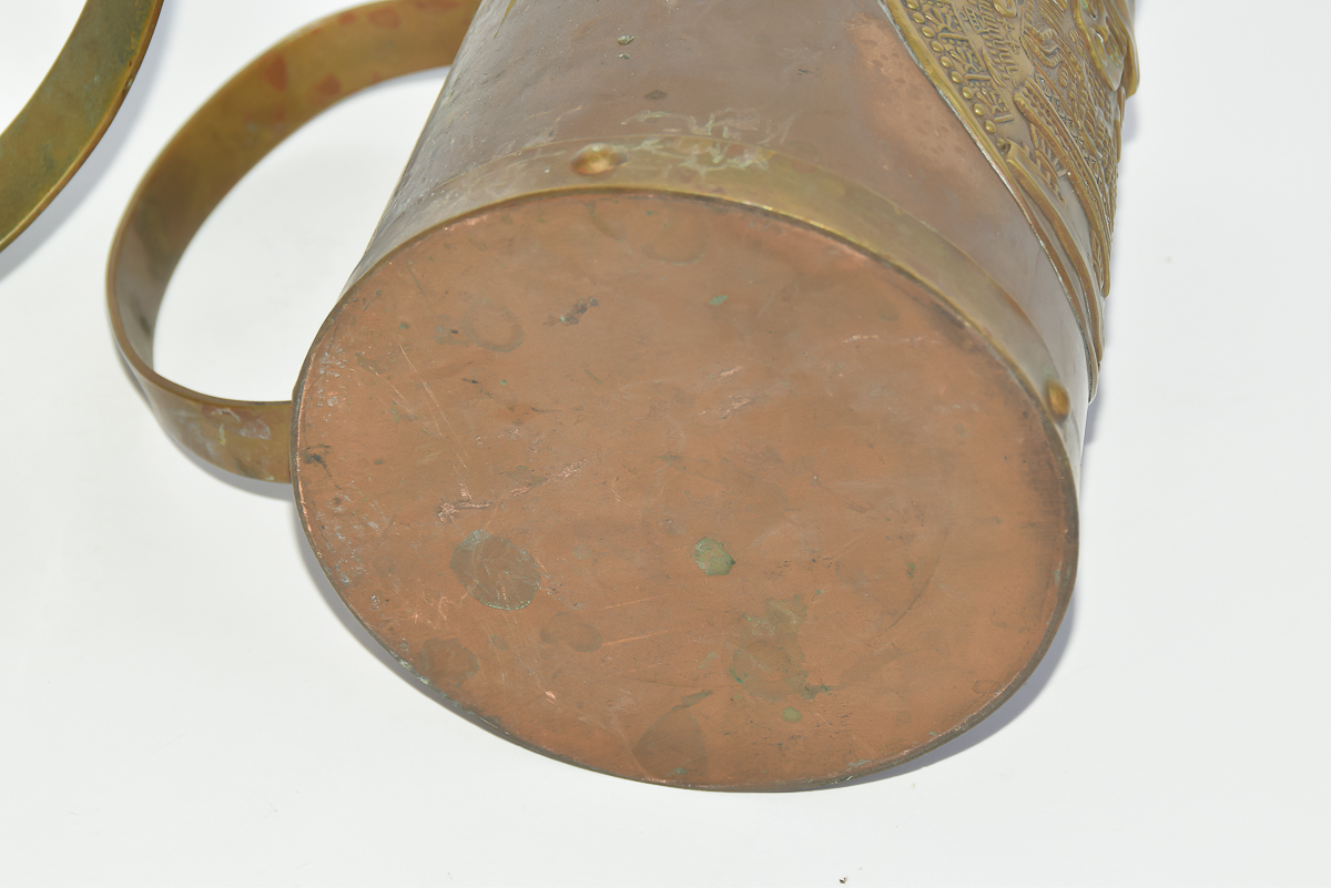 Pair of Vintage Brass and Copper Mayan Mugs