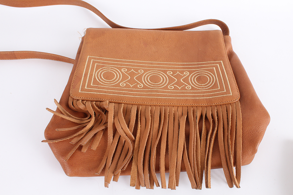 Trio of Leather Handbags in Burnt Sienna