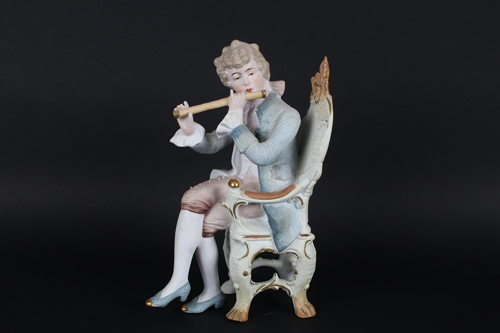 C. 1880 Unger, Schneider & Co. Porcelain Seated Couple Figurines