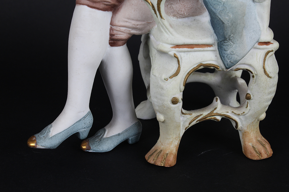 C. 1880 Unger, Schneider & Co. Porcelain Seated Couple Figurines