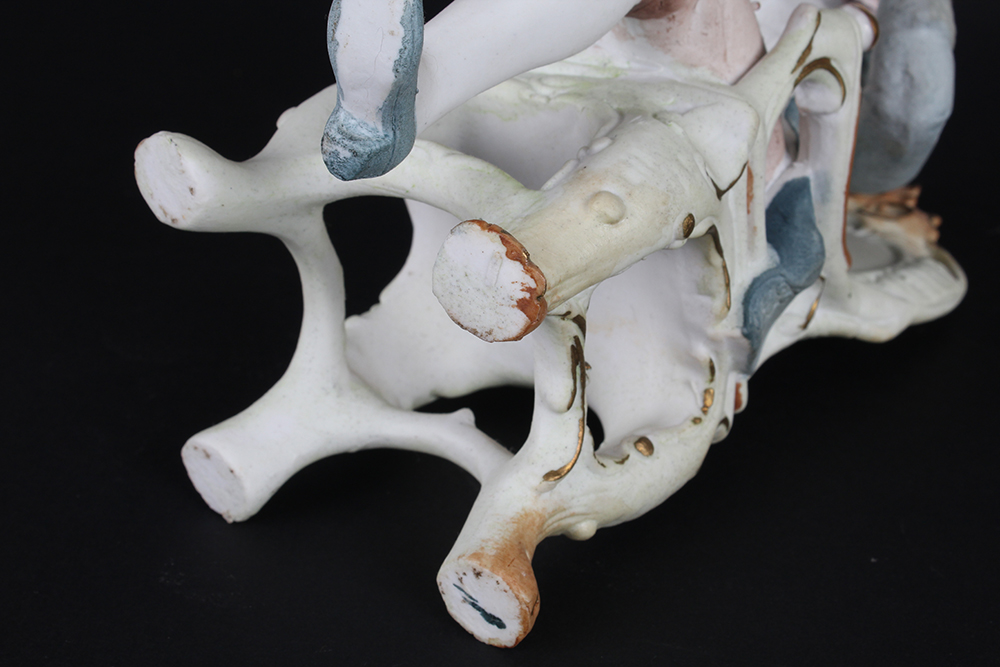 C. 1880 Unger, Schneider & Co. Porcelain Seated Couple Figurines