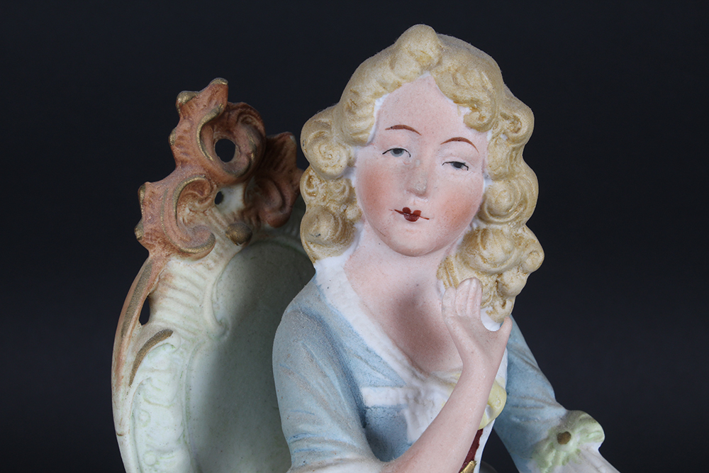 C. 1880 Unger, Schneider & Co. Porcelain Seated Couple Figurines