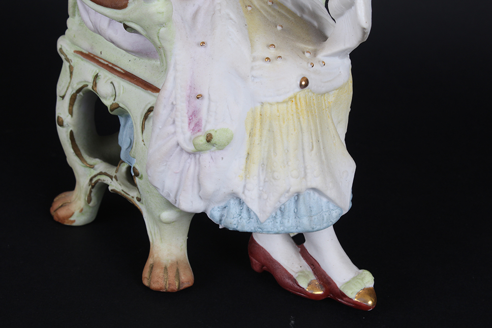 C. 1880 Unger, Schneider & Co. Porcelain Seated Couple Figurines