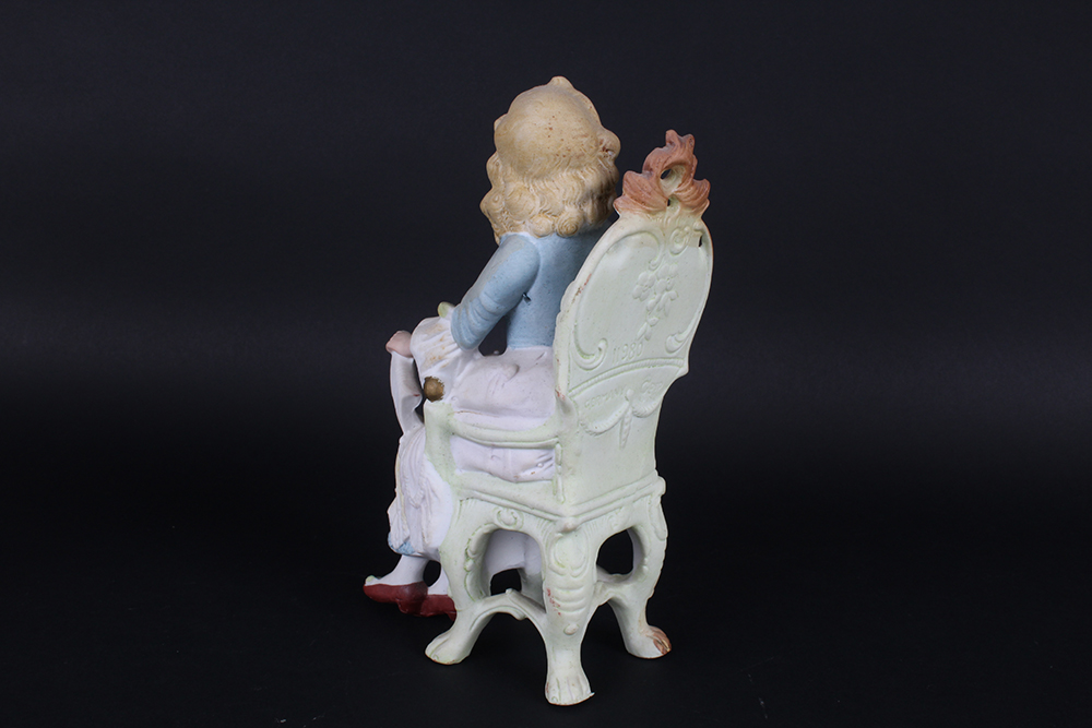 C. 1880 Unger, Schneider & Co. Porcelain Seated Couple Figurines