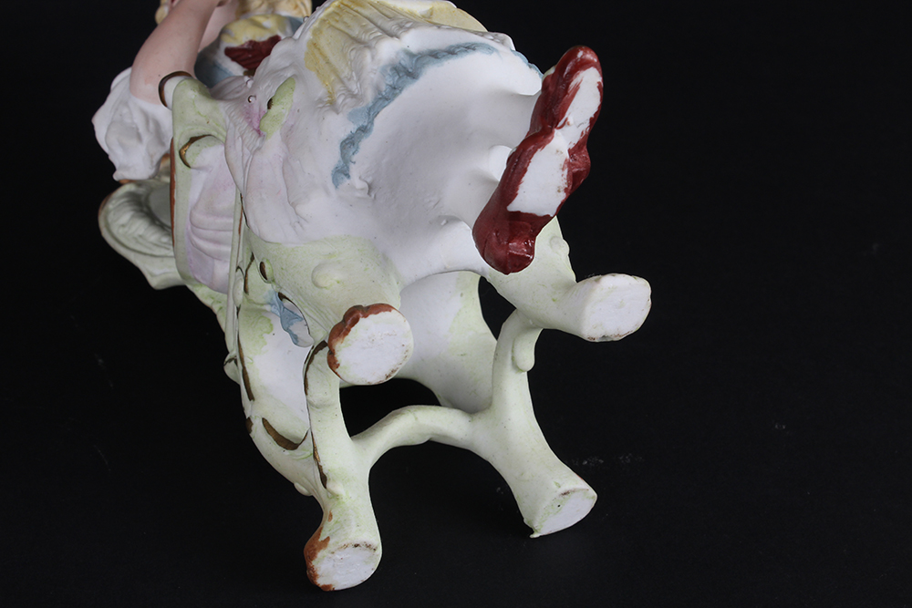 C. 1880 Unger, Schneider & Co. Porcelain Seated Couple Figurines