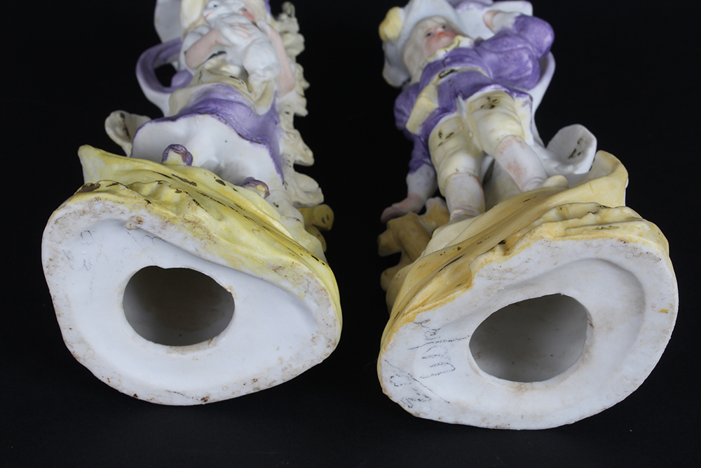 19th Century Unger, Schneider & Co German Porcelain Candlesticks