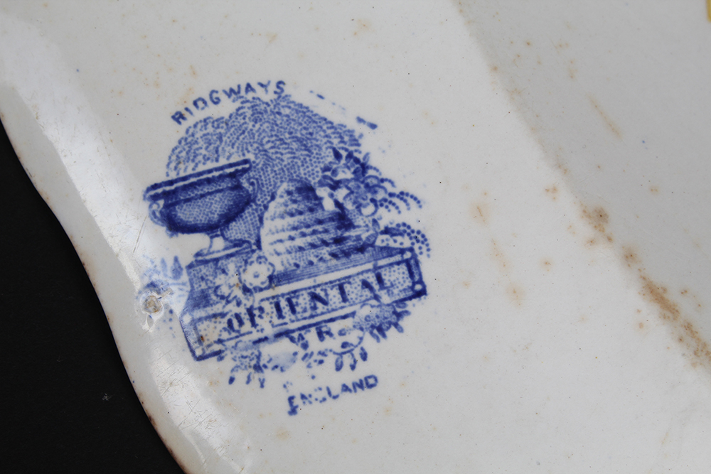 Ridgway Oriental Flow Blue China Servingware