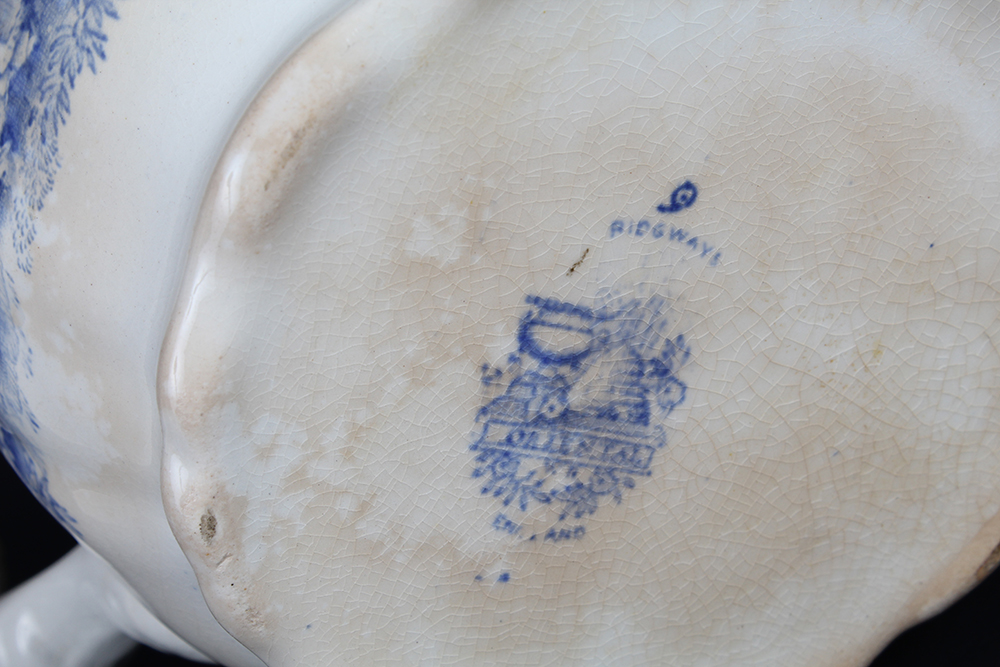 Ridgway Oriental Flow Blue China Servingware