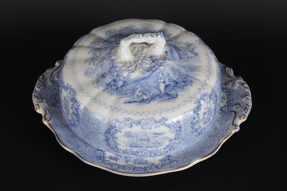 Ridgway Oriental Flow Blue China Servingware