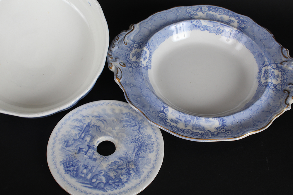 Ridgway Oriental Flow Blue China Servingware