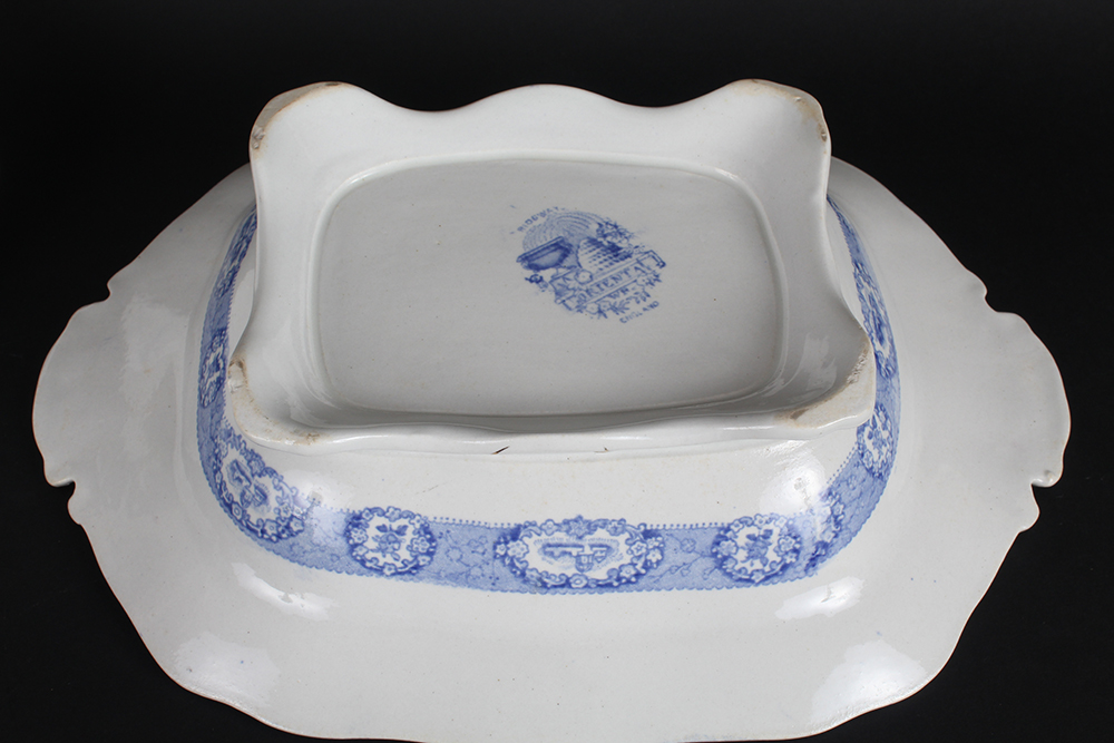 Ridgway Oriental Flow Blue China Servingware